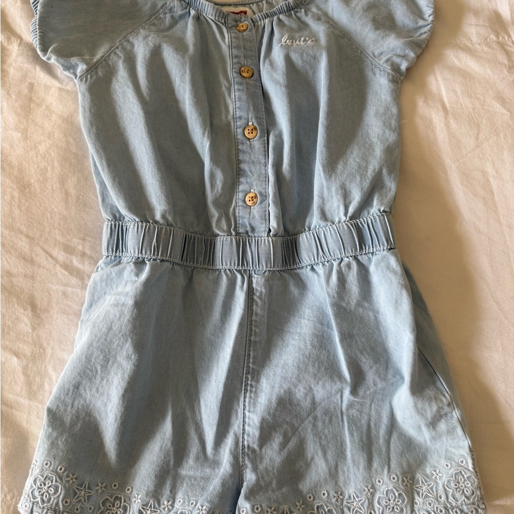 Levi's Light Blue Kids Denim Romper - Picture 1 of 2